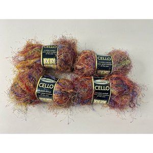 Sensations Jewel Tone Multi Cello Space Yarn Eyelash Polyester 54.6 Yds Lot Of 4